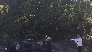 DAMN: Heartless Thieves Robbing a Victim of Car Accident on a Highway!