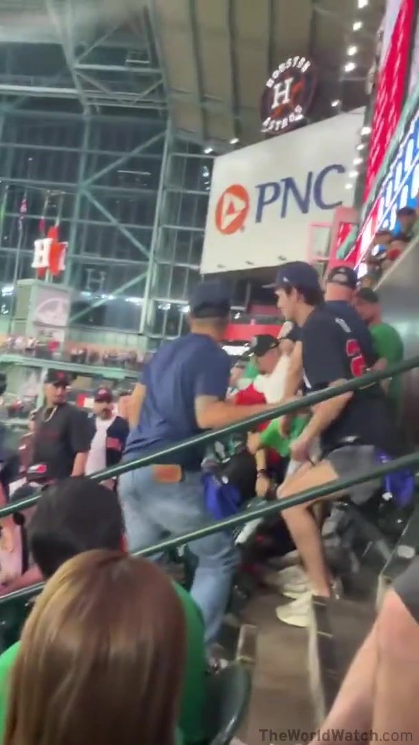 Savage brawl erupts between USA and Mexico fans at tense World Baseball Classic showdown in Houston