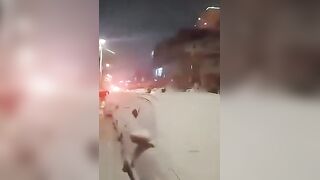 This is reportedly a street in Tel Aviv, Israel. That is Israeli government are Lyin