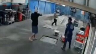 Mechanic Dodges A Gun Shot From A Hitman Trying To Take Him Out!