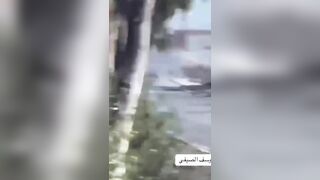 Israeli Tank Obliterates a Car with Palestinian Civilians Recorded on Cell Phone (trying to turn around)