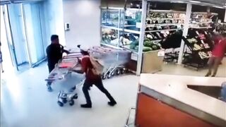 Shoplifter Gets Taken Out With a Perfectly Thrown 2 Liter Soda!