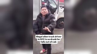 Drunk illegal alien truck driver crashed into multiple vehicles and fences in NYC