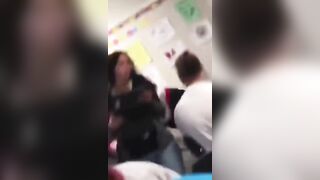 Teacher Swings at and Provokes Male Student..... Kid Teachers her About "Equal Rights, Equal Fights"