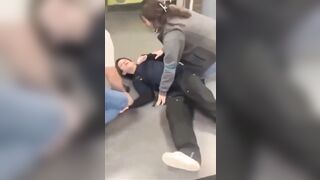 Kid just tryin to Eat his Lunch is Badly KO'd in Front of Cafeteria