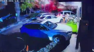 "Surveillance camera footage shows the moment a cluster bomb fell in Kafr Qasim."