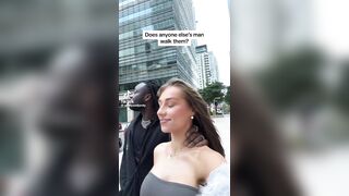Black Guy Walks his White Girl like He Owns Her