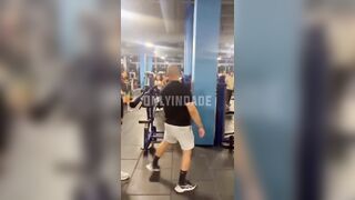 Butt-Naked Man has a Mental Breakdown...Attacks the Gym, then goes Outside
