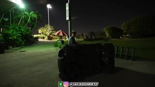 Rich Show-off Flips his Golf with his Girl in it