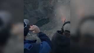 Man Hip Fires an M60 Machine Gun with Ridiculous Tracer Rounds