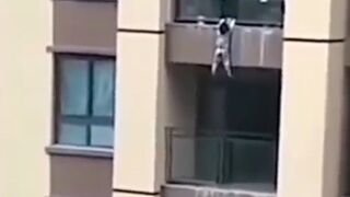 3 Year Old Boy Alone at Home Dangles from the fifth Floor....