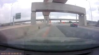 The warhead of an Iranian missile fell in front of a moving vehicle in Israel, the vehicle narrowly escaped.