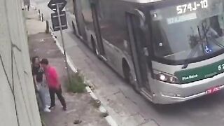 Woman being Abducted in Front of the Wrong Bus Full of Heroes
