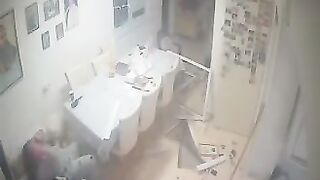 Shocking CCTV footage shows the moment a house in Israel was hit