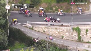 Terrifying crash at the Milan–San Remo bike race