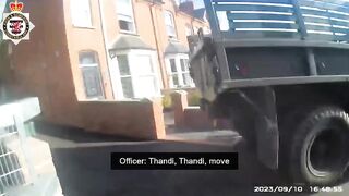 UK Man Goes into Full Blown Killdozer Mode on British Cops.