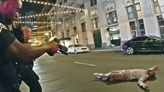 LAPD Cop Shoots Suspect Charging Him With Knife