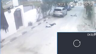 2 Kids on Scooters Shot by Israeli Forces..One dies where He landed