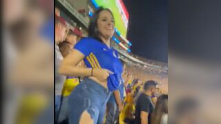 Beautiful Girl at the Football Game Lights up the entire Stadium