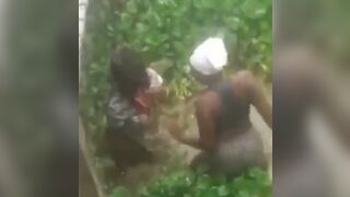 Two African Sisters Fight in Dirty Swamp