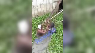 Two African Sisters Fight in Dirty Swamp
