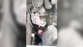 Oh No....Construction Worker gets Sucked into Rock Grating Machine