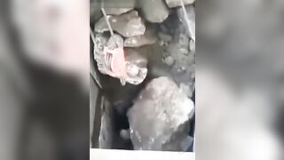 Oh No....Construction Worker gets Sucked into Rock Grating Machine