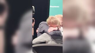 Munich’s newly elected mayor kisses his fiancée on the lips after becoming the first