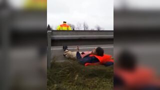 Climate Karen tries to Block the German Autobahn