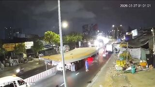 A 10-ton steel plate crushed the truck's cabin, killing the garbage truck driver instantly.