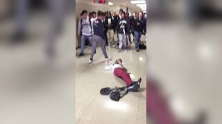 Brutal Body Slam Ends School fight Quickly