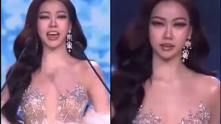 SMILE THROUGH: A beauty pageant contestant in Thailand suffered a viral mishap