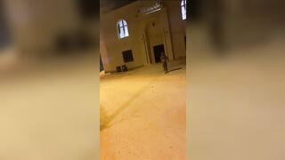 Israeli Soldier drops Stun Grenade in Mosque during Prayer