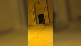 Israeli Soldier drops Stun Grenade in Mosque during Prayer