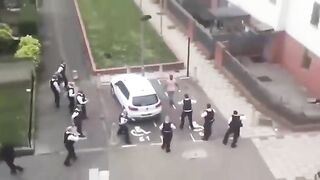 British Cops are a Joke, One Migrant vs Eleven British Officers