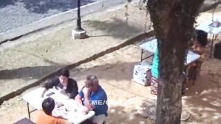 Family Picnic Ends without Dad, in Front of Son and Wife