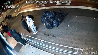 Gang Banger gets Pumped with a Few Bullets and Lands with the Rest of the Garbage Bags