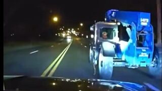 12 Year Old Steals a Construction Lift Truck Smashing Cars and Causing Total Chaos.
