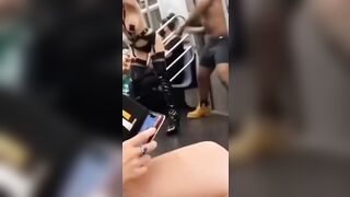 The Sex Mistress of the Subway wants it "HARDER" from Homeless Guy