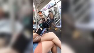 The Sex Mistress of the Subway wants it "HARDER" from Homeless Guy