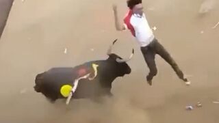 This Man most Likely didn't Survive his Fun with the Bull