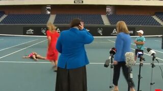 Up and Coming Tennis Star Collapses During Live News Segment. (Totally Normal)