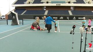 Up and Coming Tennis Star Collapses During Live News Segment. (Totally Normal)