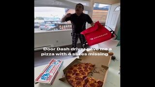 What are You Doing? Door Dash Delivery Guy Eats 4pcs Before Delivery.