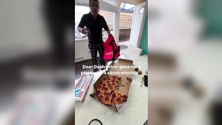 What are You Doing? Door Dash Delivery Guy Eats 4pcs Before Delivery.