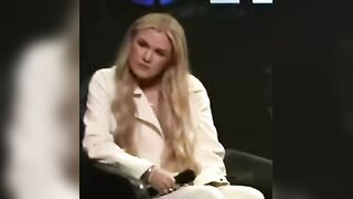 the reaction of Erika Kirk to this guy fact checking her and White House Press Secret