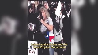 TESTIFY GIRL! Woman interrupts Islamic Day in Texas with some PRO American Words