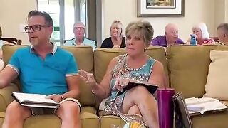 Karen hogs the whole couch for her husband