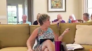 Karen hogs the whole couch for her husband