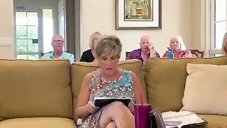 Karen hogs the whole couch for her husband